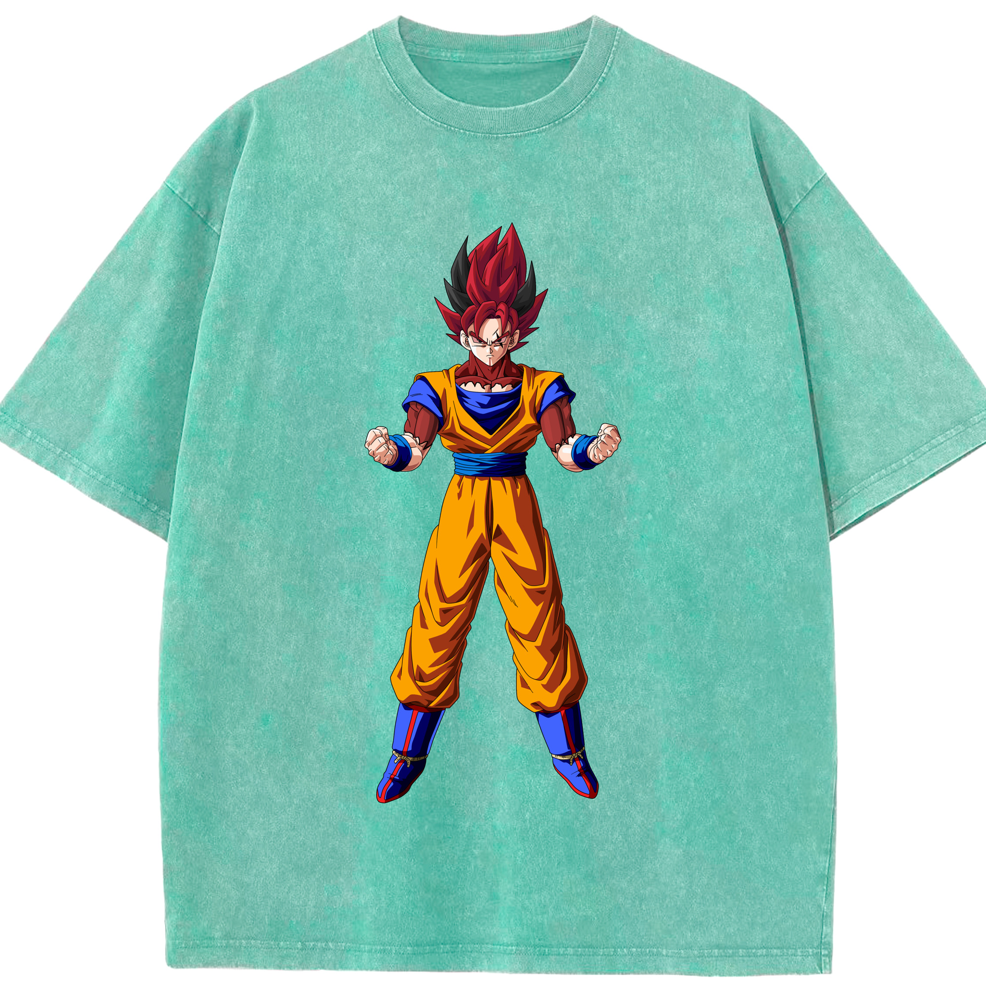 （画像用） ドラゴンボール 孫悟空（そん ごくう）Son Goku カカロット DRAGON BALL Kakarotto 綿100% ヴィンテージ風 半袖Tシャツ（フロントプリント）